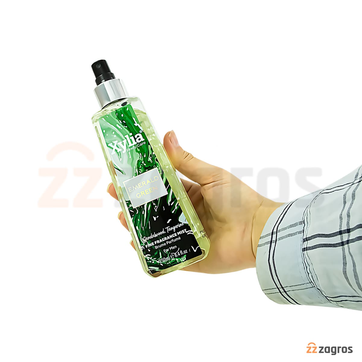 میست بدن و مو مردانه Xylia مدل Emerald Green با رایحه چوب صندل و نارنگی 250 میل — تصویر ۳