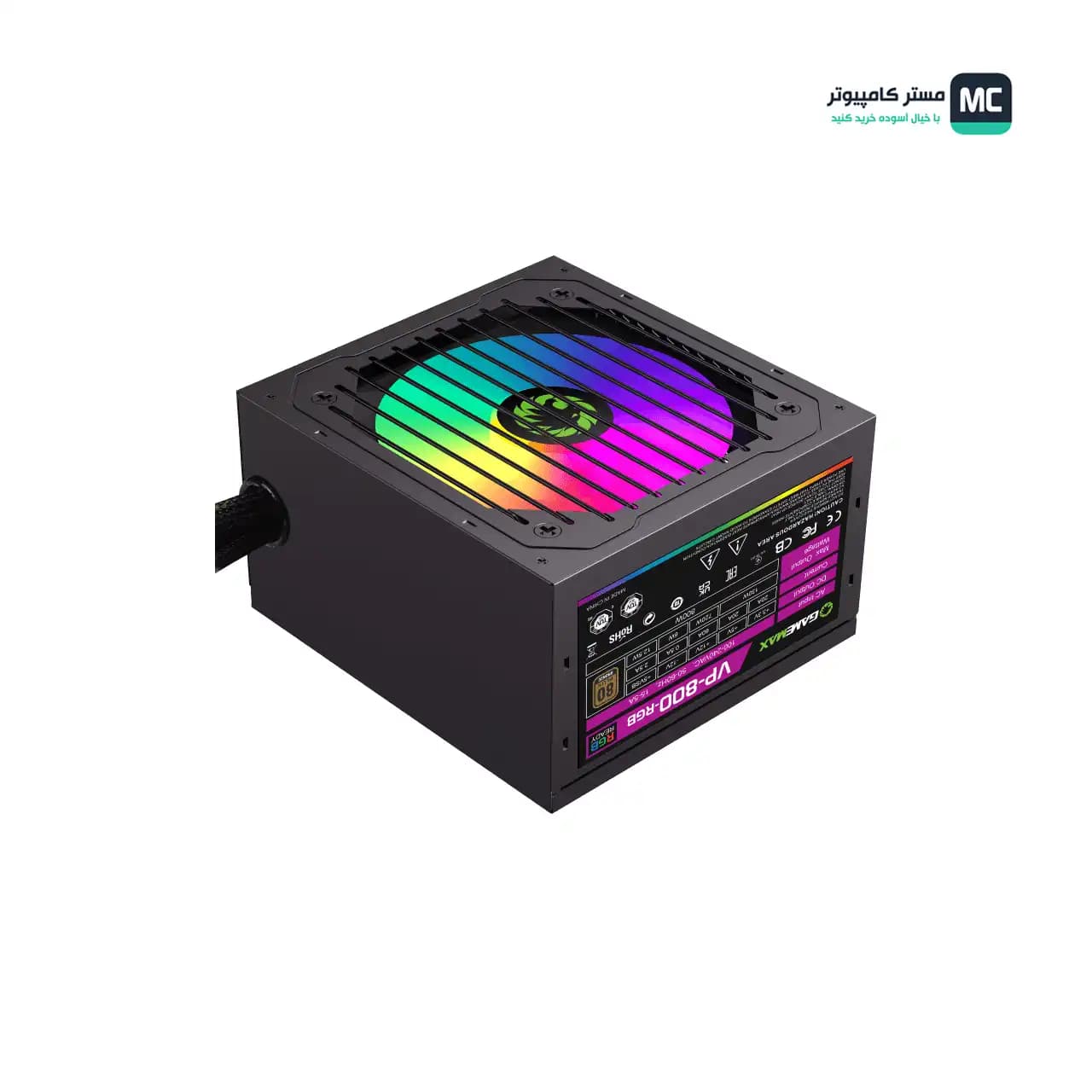 پاور 800 وات گیم‌مکس VP-800-RGB BRONZE SEMI Modular — تصویر ۵