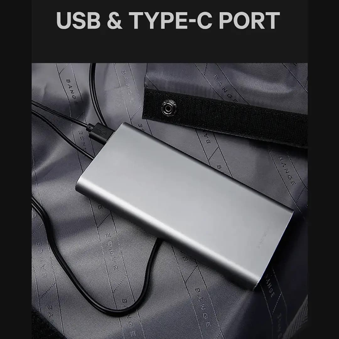 کوله پشتی لپتاپ Bange مدل BG-2956 با پورت USB — تصویر ۶
