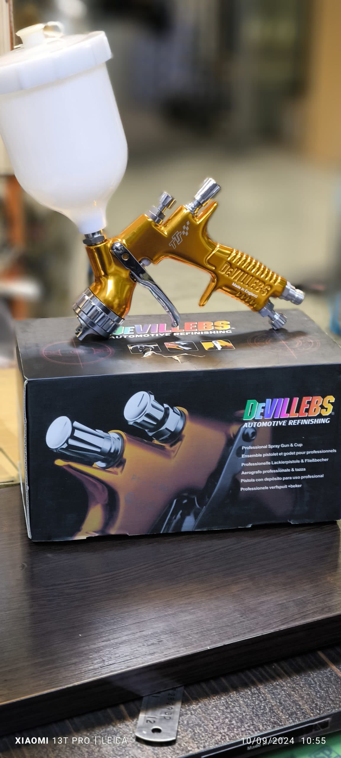 پیستوله کاسه رو دولبیس انگلیسی اصلی سوزن استیل TT-1/3 میلی متر Original England Devilbiss Air Spray Gun — تصویر ۲