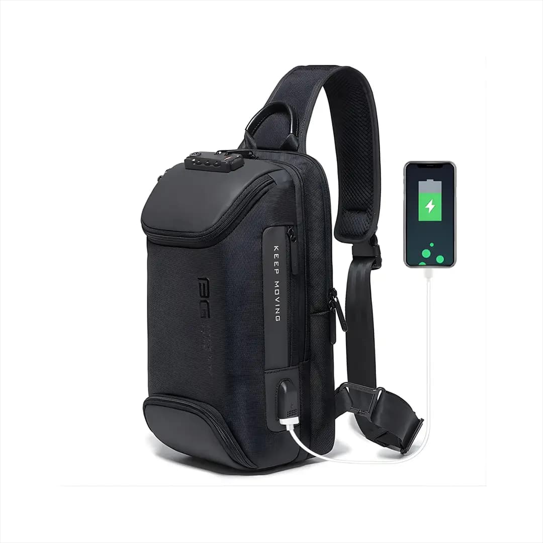 کیف دوشی کراس بادی اصل BG-7082 رمز دار با پورت USB