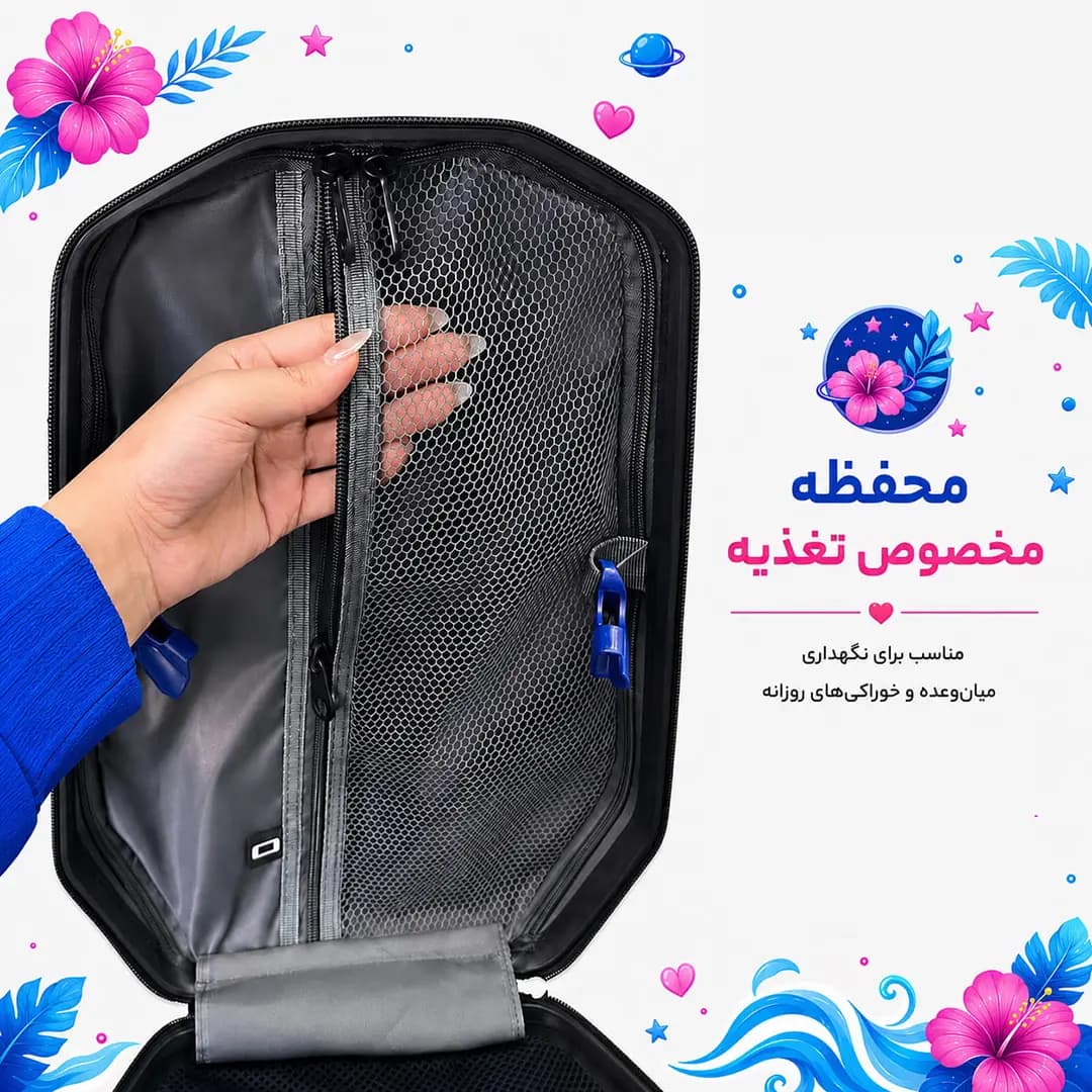 کوله پشتی مدرسه مدل MS1050 طرح استیج آبی — تصویر ۲