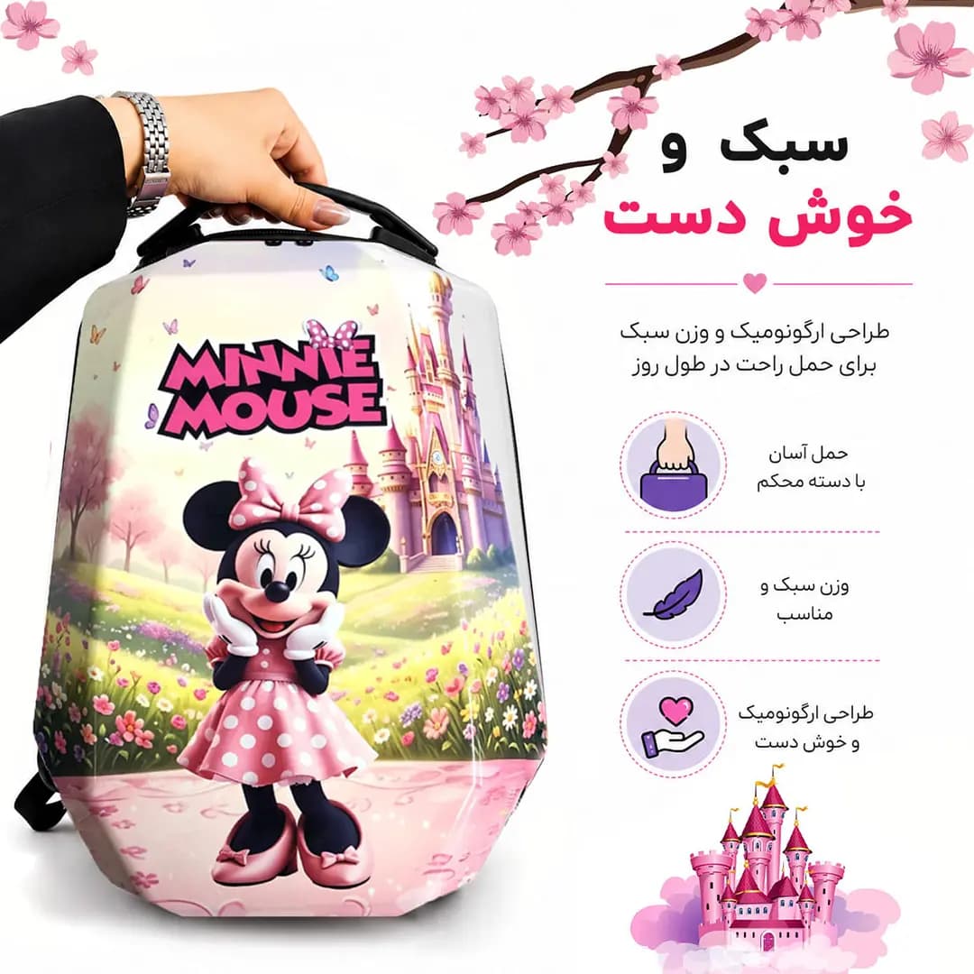کوله پشتی مدرسه مدل MS1050 طرح MINNIE MOUSE — تصویر ۴