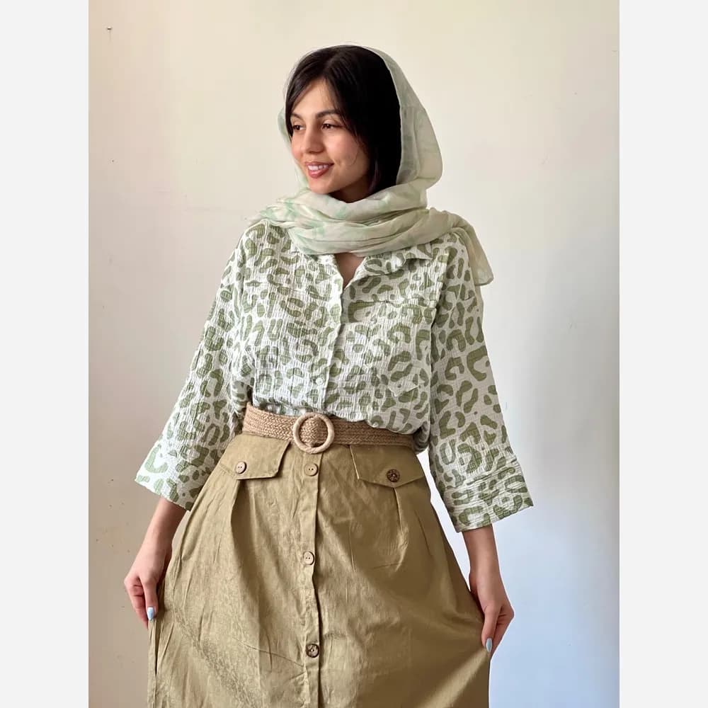 شومیز زنانه کریشه نخ تابستانه خنک فری سایز — تصویر ۶