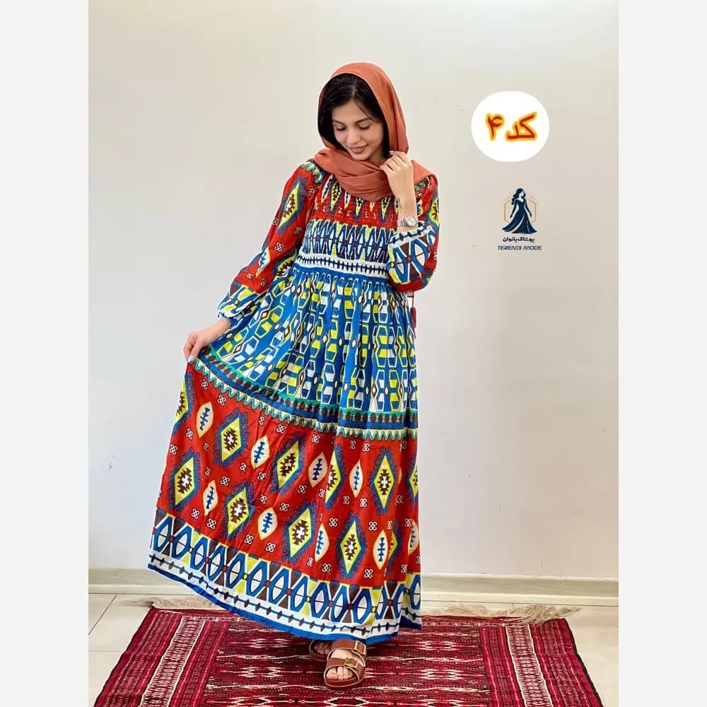ساحلی کریشه هندی نخ وارداتی فری سایز کش دوزی شده — تصویر ۳