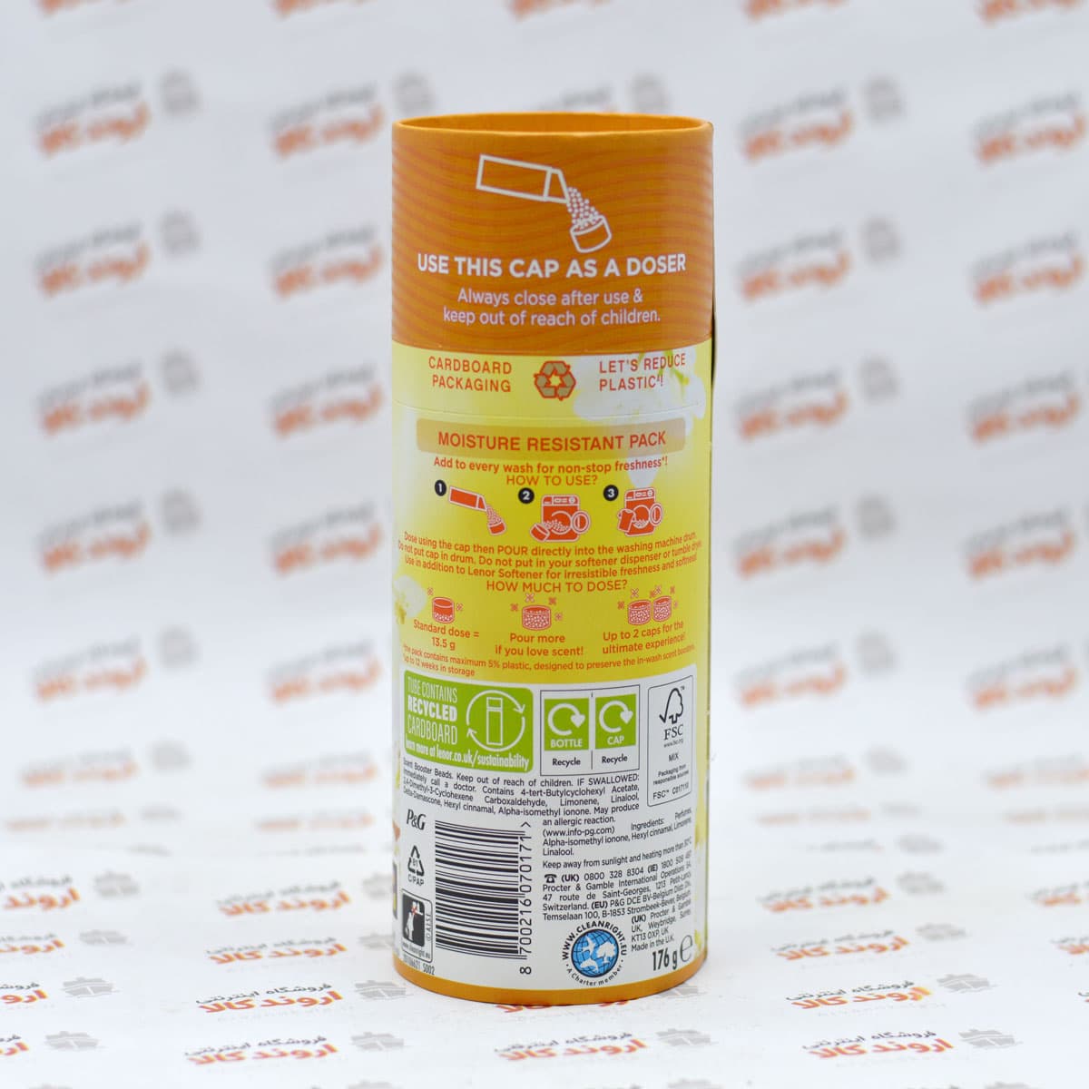 دانه های خوشبو کننده لباس لنور Lenor رایحه Orange Blossom and Wihte Verbena حجم 155 گرم — تصویر ۵