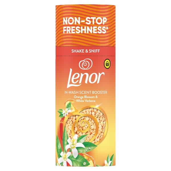 دانه های خوشبو کننده لباس لنور Lenor رایحه Orange Blossom and Wihte Verbena حجم 155 گرم — تصویر ۳