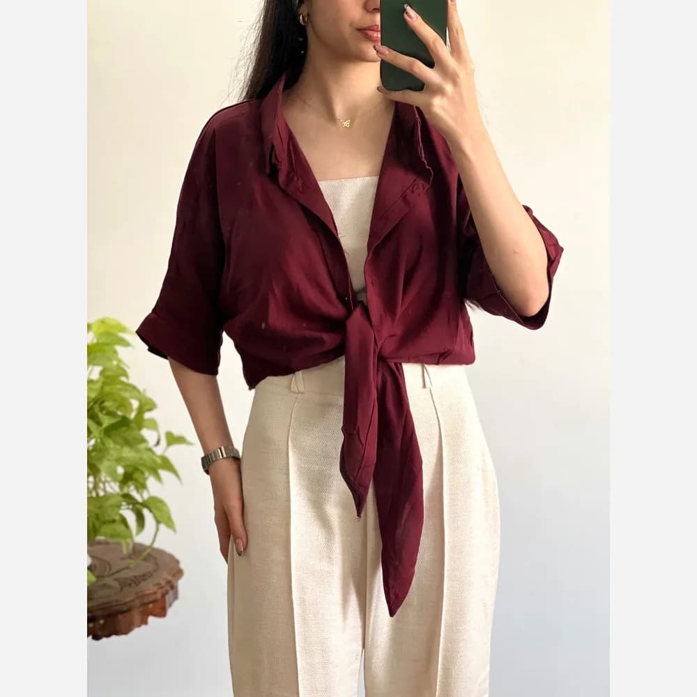شومیز نخی گره ای خنک و تابستانه — تصویر ۵