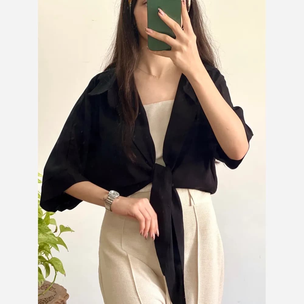 شومیز نخی گره ای خنک و تابستانه — تصویر ۴