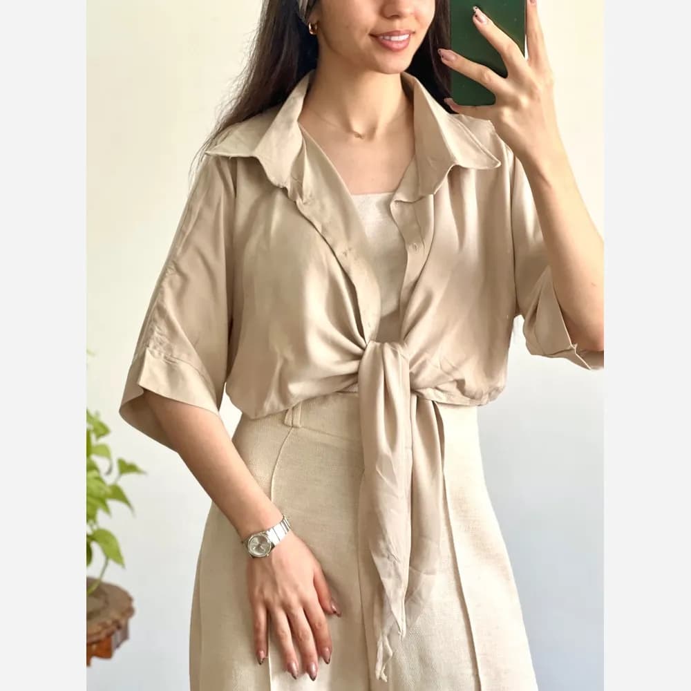 شومیز نخی گره ای خنک و تابستانه — تصویر ۷