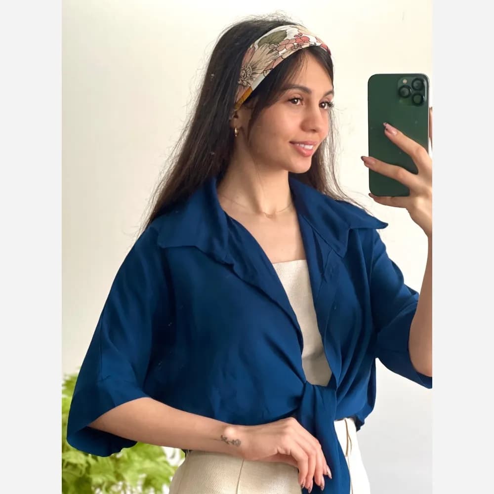 شومیز نخی گره ای خنک و تابستانه — تصویر ۶