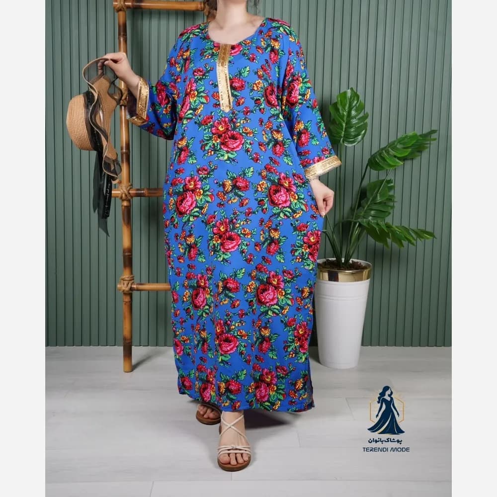 ساحلی نخی ترکمنستان طرح کتیبه طلایی گل درشت فری سایز رنگ مشکی کرم سبزیشمی آبی سورمه ای تیره — تصویر ۲