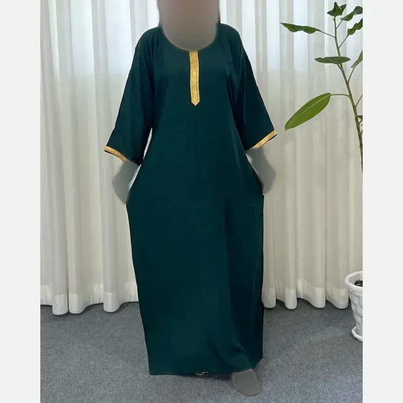 ساحلی نخی طلاکوب فری سایز مدل بلند زنانه — تصویر ۴