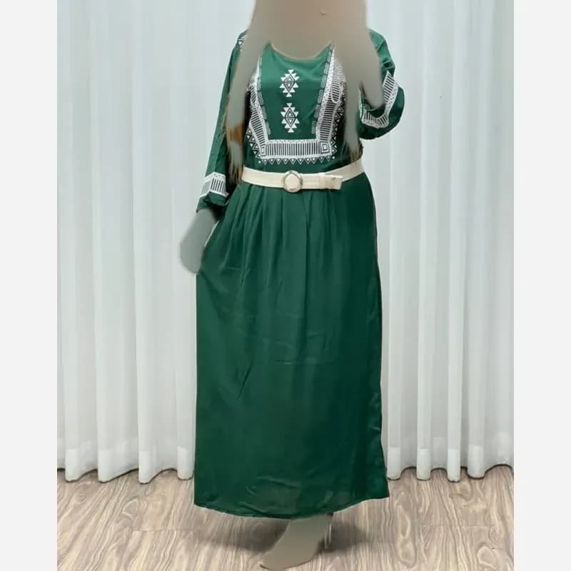 ساحلی نخی زنانه طرح سنتی بند دار فری سایز خنک تابستانی — تصویر ۲