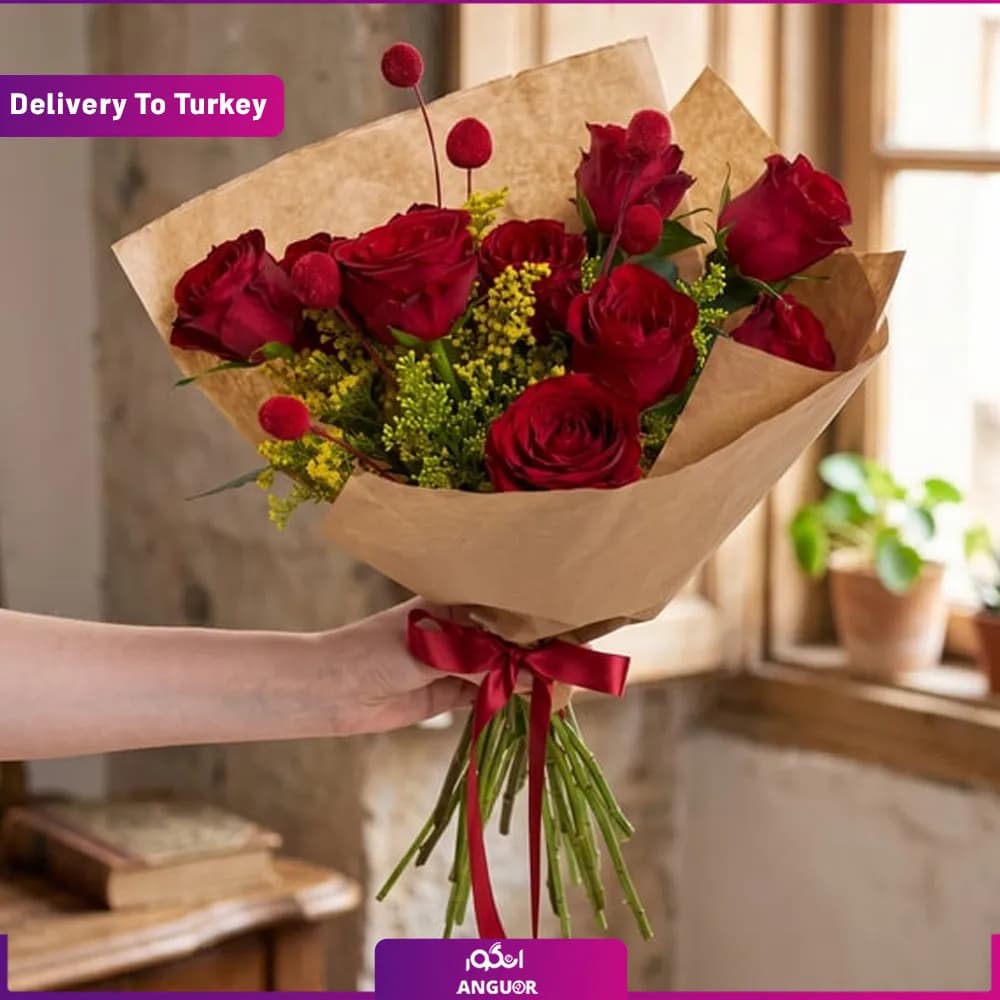 دسته گل رز سرخ (ارسال گل به ترکیه)
