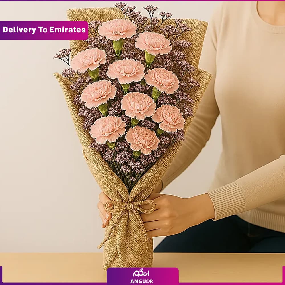 دسته گل هدیه میخک ( تحویل فوری در امارات )