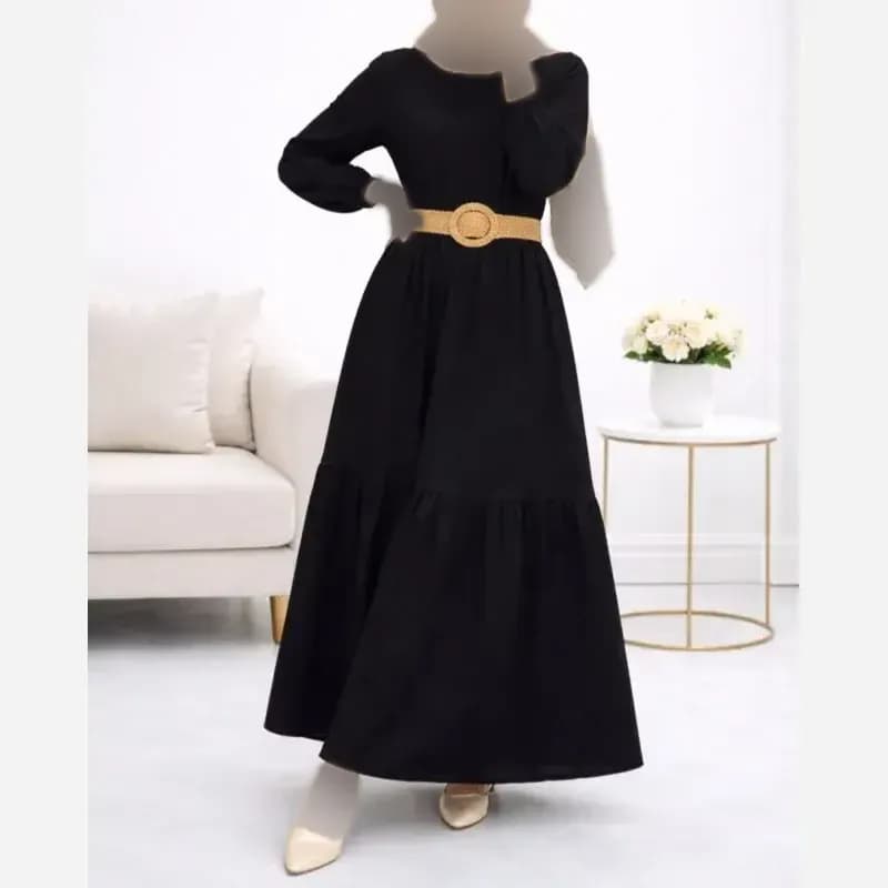 پیراهن ململ طرح آیدا یقه گره ای سایز 38 تا 48 — تصویر ۳