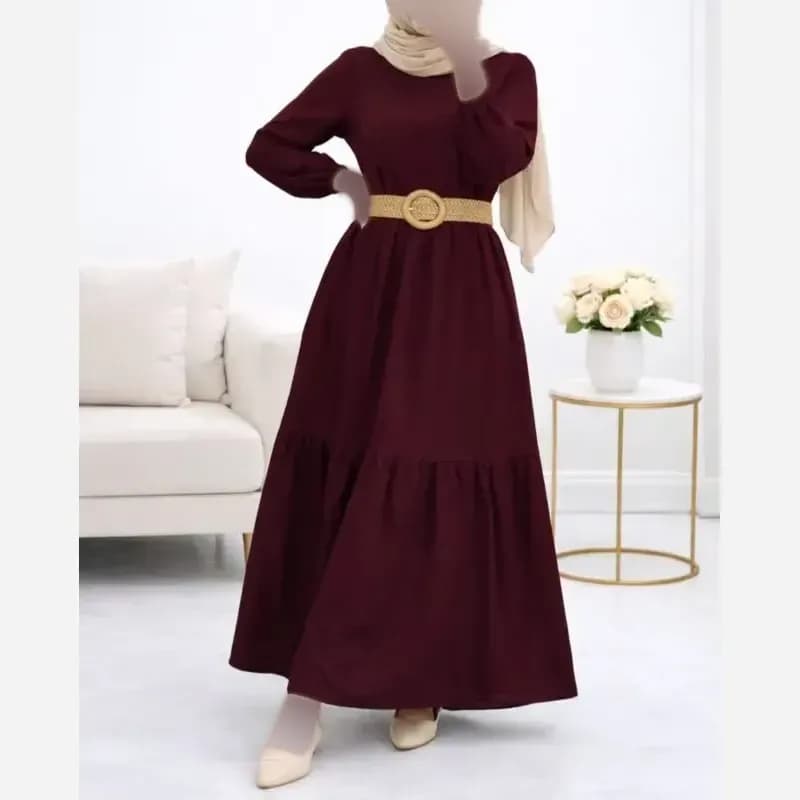 پیراهن ململ طرح آیدا یقه گره ای سایز 38 تا 48 — تصویر ۴