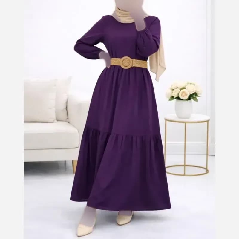 پیراهن ململ طرح آیدا یقه گره ای سایز 38 تا 48 — تصویر ۷