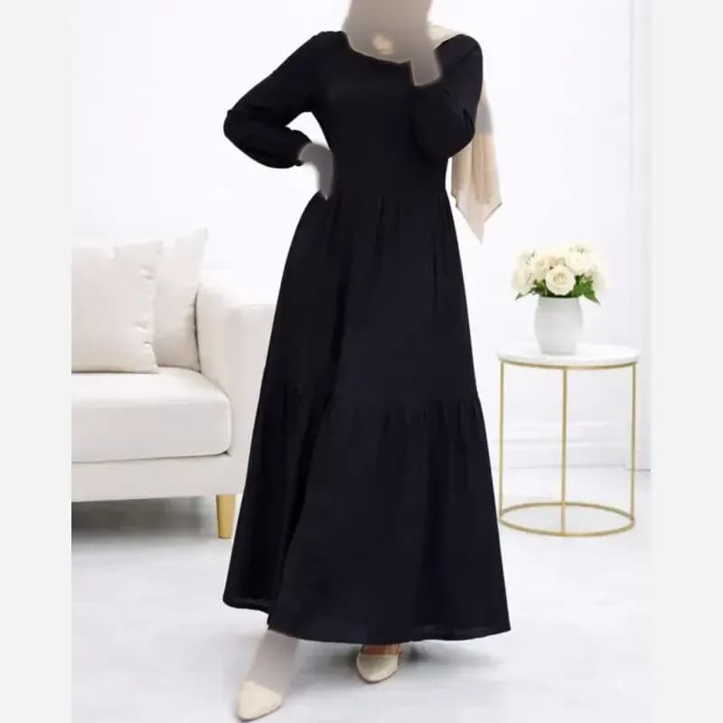 پیراهن ململ طرح آیدا یقه گره ای سایز 38 تا 48 — تصویر ۲