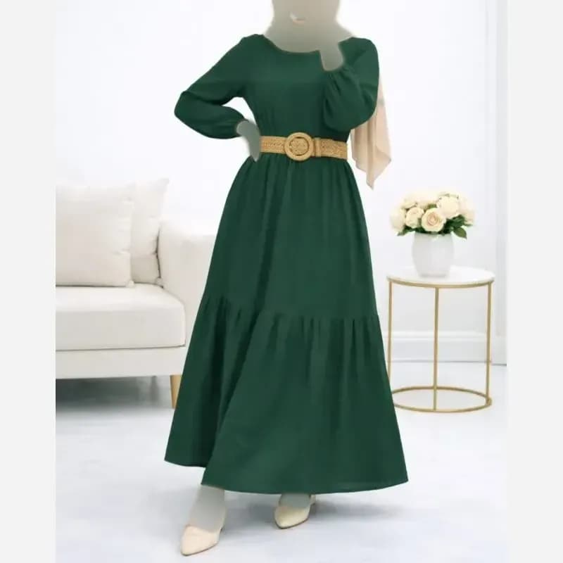 پیراهن ململ طرح آیدا یقه گره ای سایز 38 تا 48 — تصویر ۶