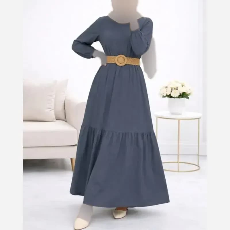 پیراهن ململ طرح آیدا یقه گره ای سایز 38 تا 48 — تصویر ۵