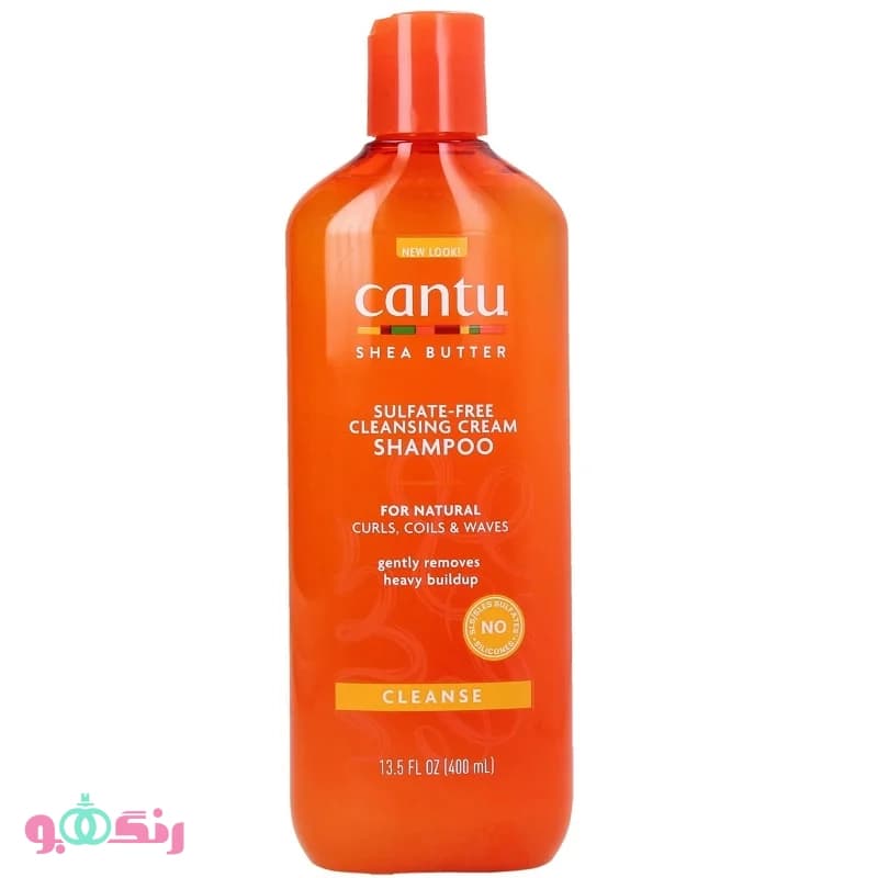 شامپو مو فاقد سولفات کرمی کنتو Cantu مدل Shea Butter مخصوص موهای فر و موجدار