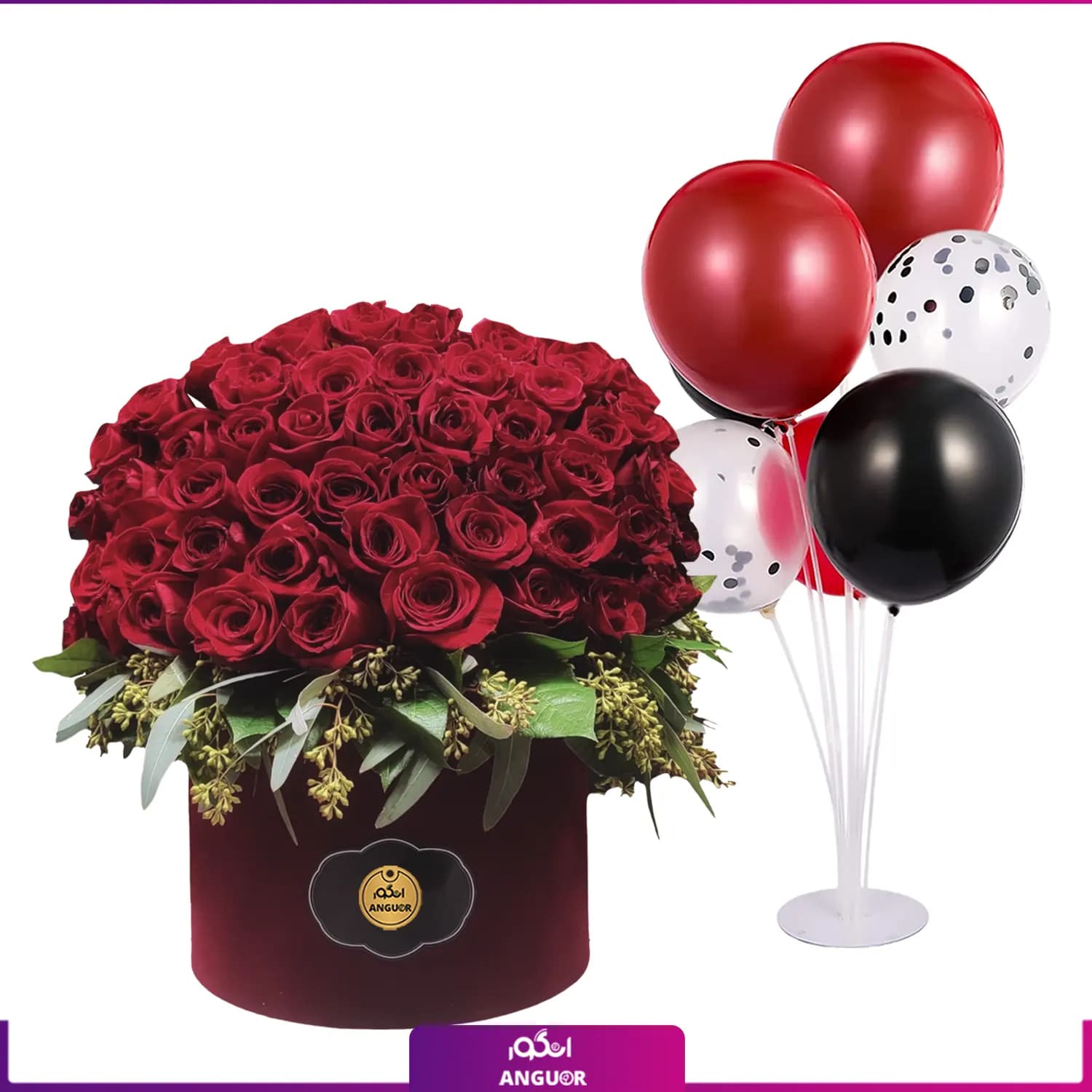 Box of 50 red roses (طرح بین الملل کلاسیک) — تصویر ۳