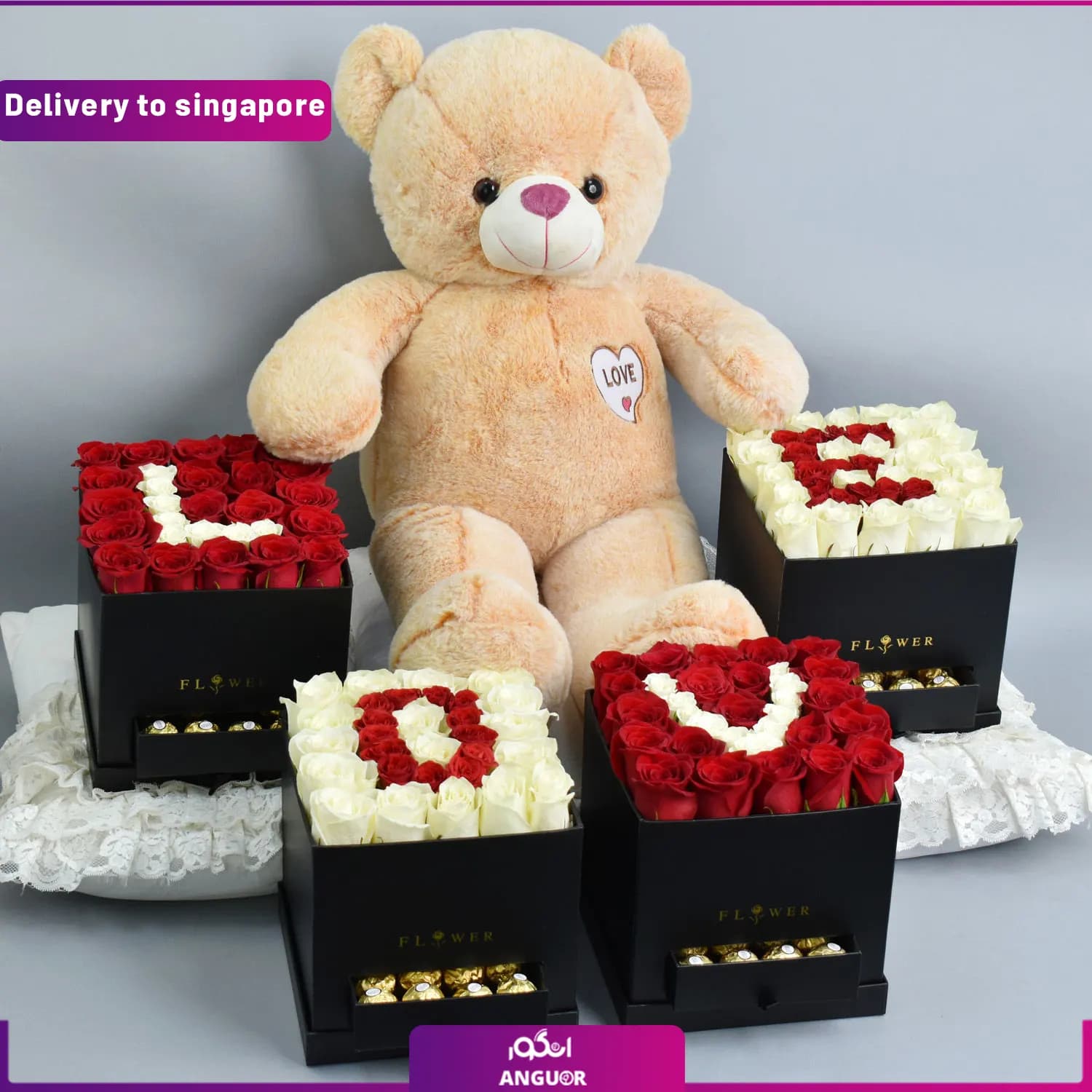باکس گل و خرس (تحویل در سنگاپور)