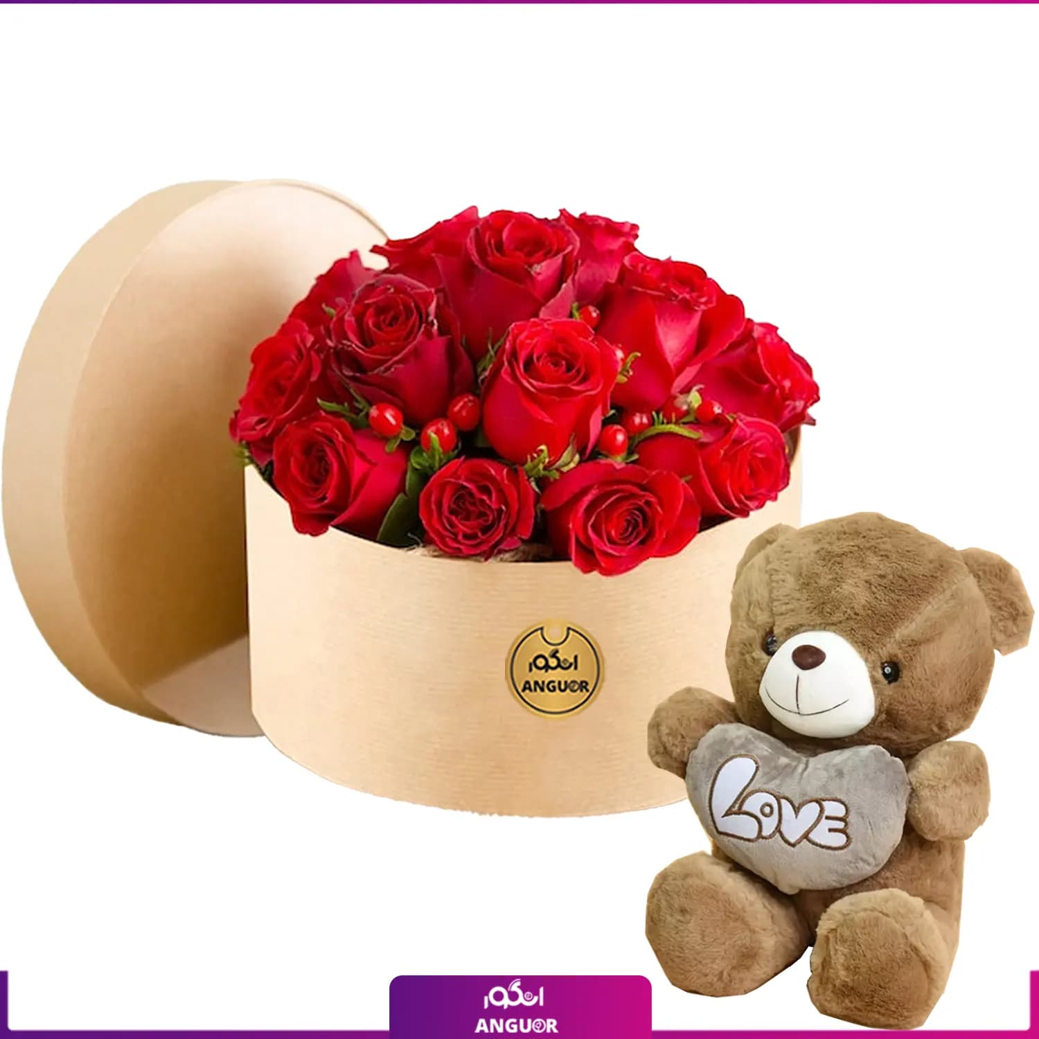 Box of 17 red roses (طرح بین الملل کلاسیک) — تصویر ۴