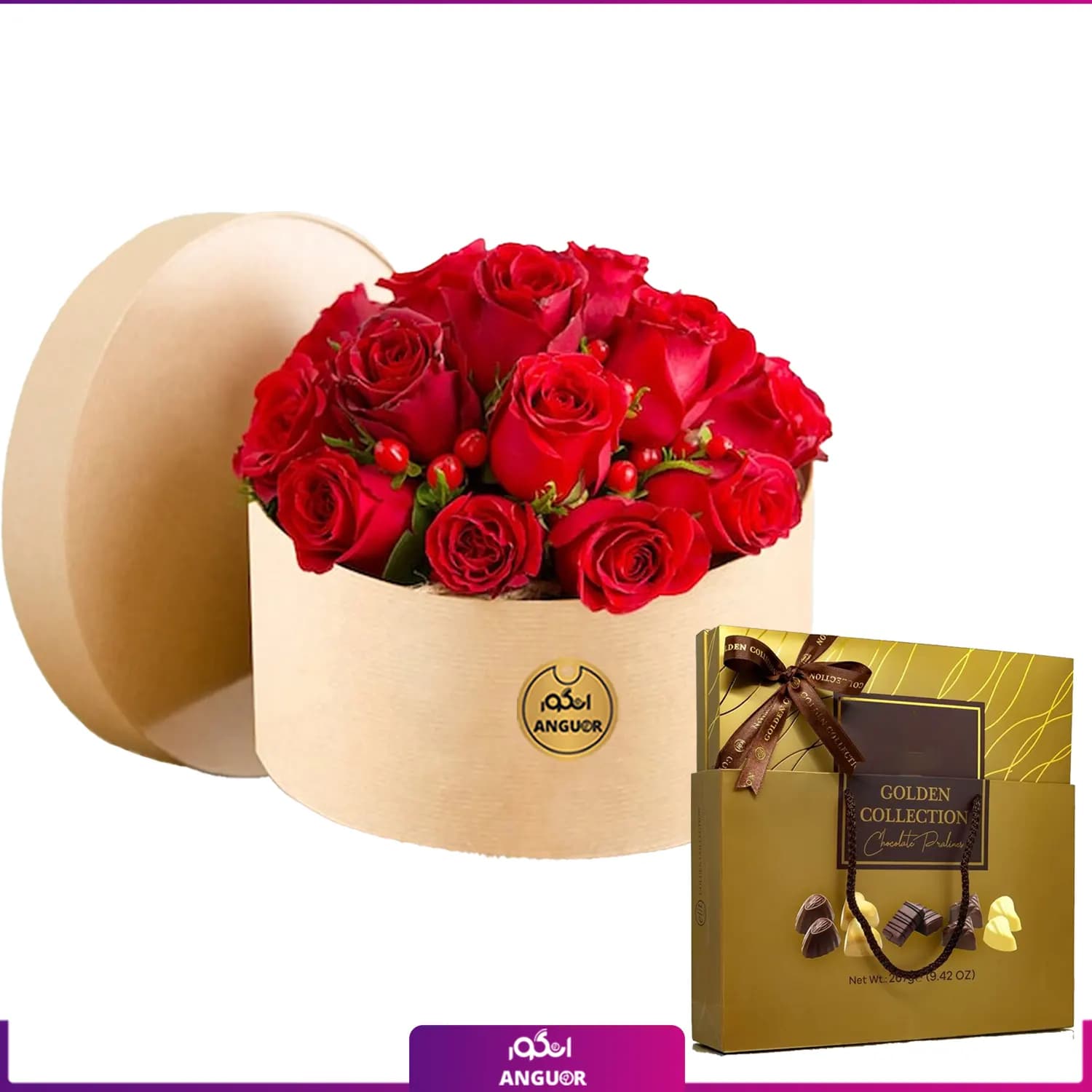 Box of 17 red roses (طرح بین الملل کلاسیک) — تصویر ۳