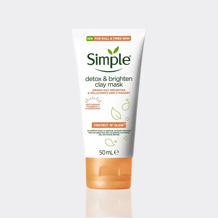 ماسک خاک رس سم زدا و روشن کننده سیمپل 50 میل مدل Protect ‘n’ Glow detox & brighten clay mask
