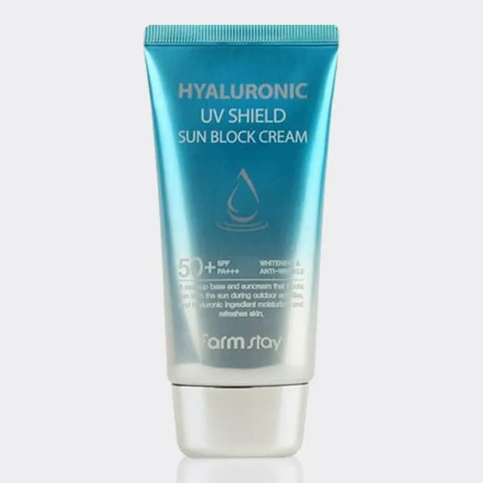 کرم ضد آفتاب آبرسان فارم استی SPF50 حجم 70 گرم مدل Farm Stay Hyaluronic UV Shield Sun Block Cream