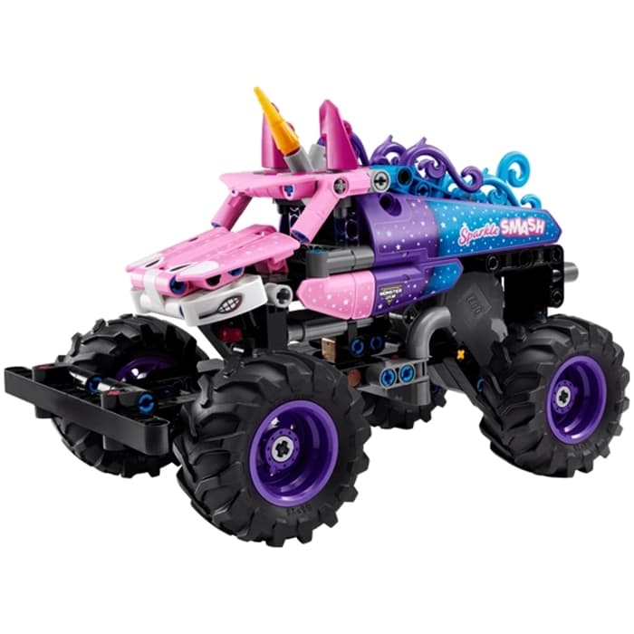 ساختنی لگو تکنیک مدل 42220 اسپارکل Monster Jam Smash با مکانیزم عقب‌کش اورجینال — تصویر ۲