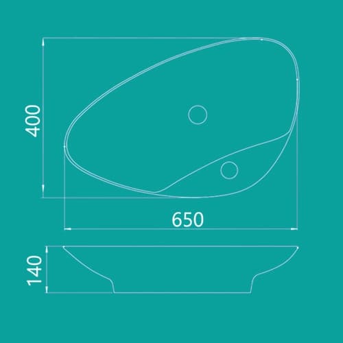 روشویی روکابینتی چینی‌کرد مدل لیندا 65 — تصویر ۲
