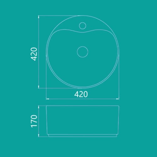 روشویی روکابینتی چینی‌کرد مدل الوند 42 — تصویر ۲