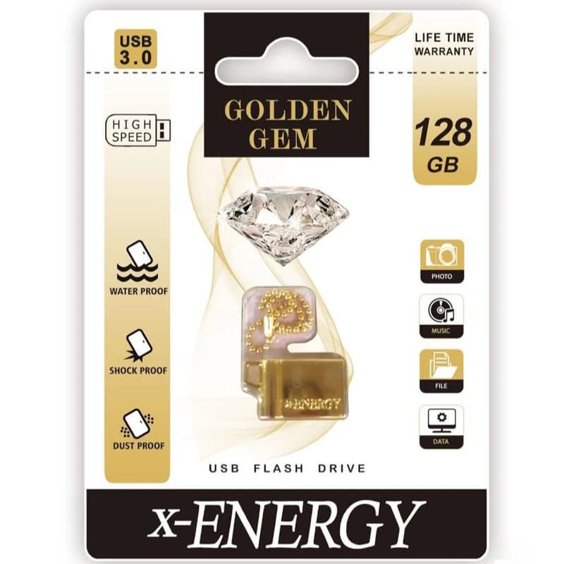 فلش مموری x-Energy GOLDEN GEM ظرفیت 128 گیگابایت — تصویر ۲