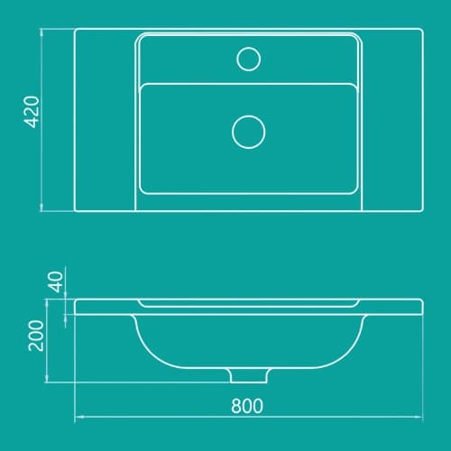 روشویی روکابینتی چینی‌کرد مدل آدونیس 80 — تصویر ۲