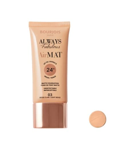 کرم پودر مایع SPF 10 بورژوآ مدلAir MAT- Always Fabulous شماره 03 مناسب انواع پوست حجم 30 میلی‌لیتر