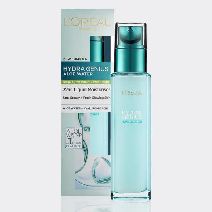 آبرسان 72 ساعته آلوئه ورا و هیالورونیک اسید لورآل 70 میل مدل Hydra Genius Aloe Water — تصویر ۲