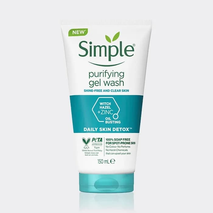 ژل شستشوی پوست چرب و مختلط سیمپل 150 میل مدل Daily Skin Detox Purifying Face Wash