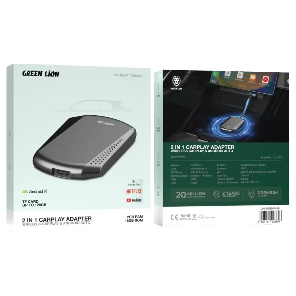 اندروید باکس خودرو گرین لاین با رم 2گیگ Green Lion 2in 1 CarPlay ADAPTER — تصویر ۲