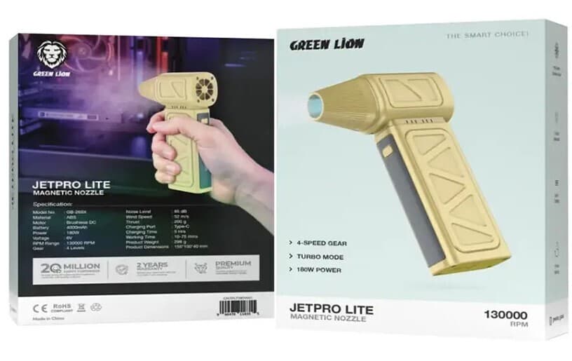 جت فن گرین لاین با نازل مغناطیسی مدل JetPro Lite GNJPLT180WBK — تصویر ۳