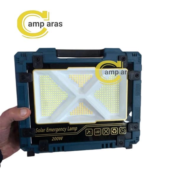 پروژکتور شارژی خورشیدی 200 وات SOLAR W8111-1 پایه دار — تصویر ۸