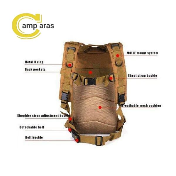 کوله تاکتیکال نظامی دوشی 25 لیتر TACTICAL — تصویر ۶