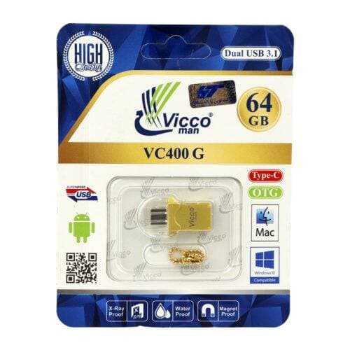 فلش ۶۴ گیگ ویکومن Vicco Man VC400 OTG Type-C USB3.1 — تصویر ۲