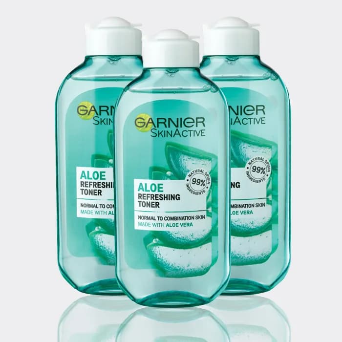 تونر آلوئه‌ورا مخصوص پوست نرمال و مختلط گارنیه مدل Garnier Aloe refreshing toner — تصویر ۲
