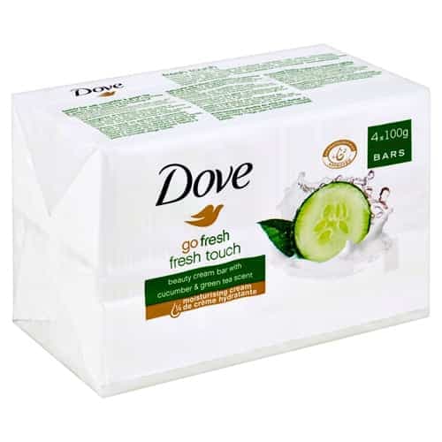 صابون داو 4 عددی با عصاره خیار و چای سبز مدل refreshing بسته 4*100 گرم