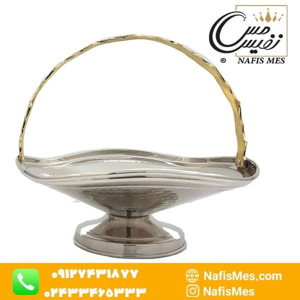 سبد میوه مسی کروم طرح سه بعدی