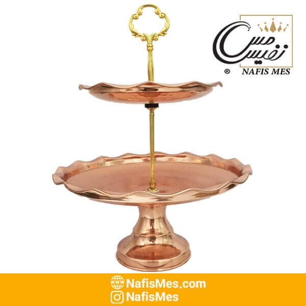 شیرینی خوری مسی دو طبقه طرح الماس